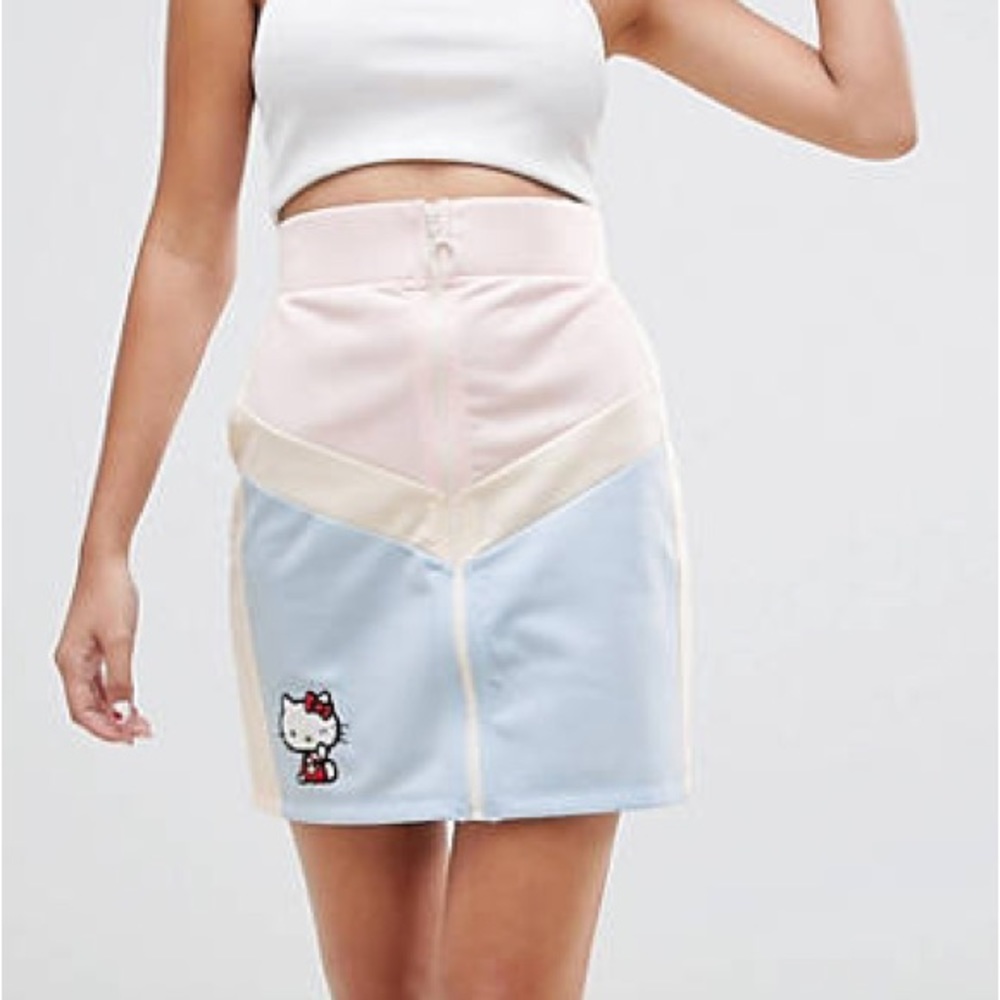 Hello Kitty x ASOS DESIGN mini skirt with embroidery detail kawaii pastel sanrio
